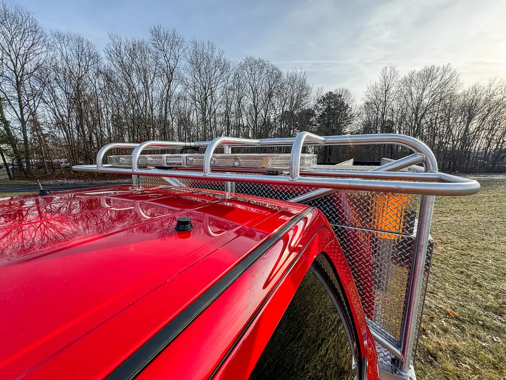 Red brush truck exterior or equipment detail, photo 93 of 97.