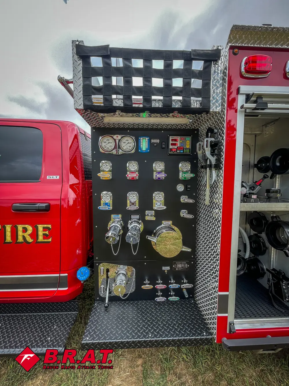 Control panel area with numerous labeled valves and pump controls.