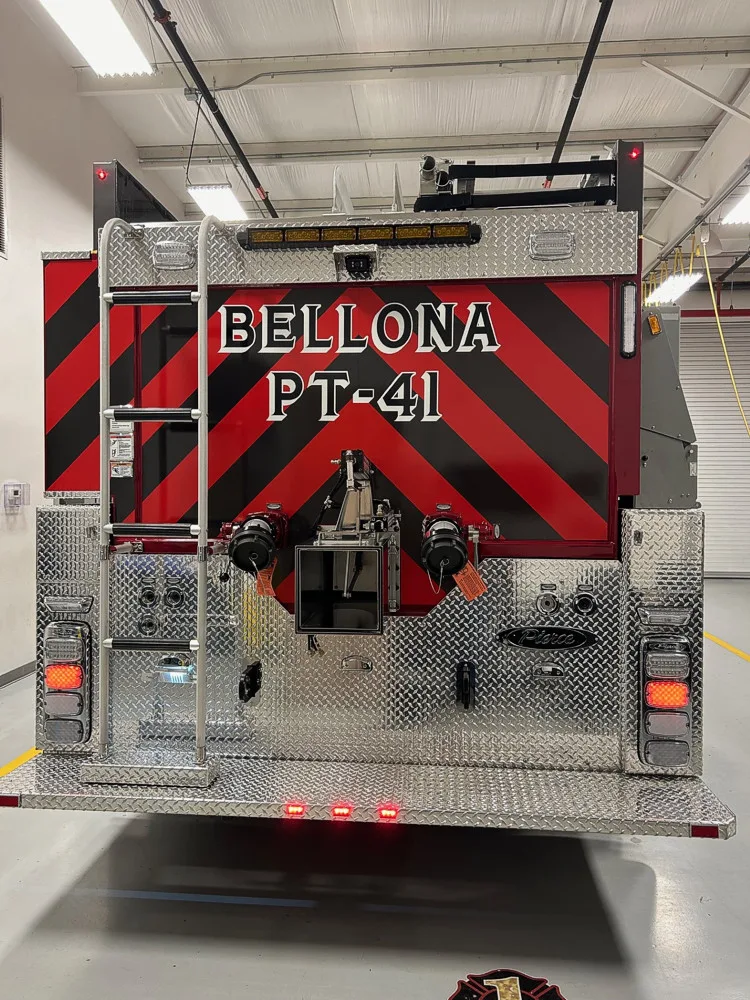 Rear view in station bay showing rear panel, warning lights, and intake outlets