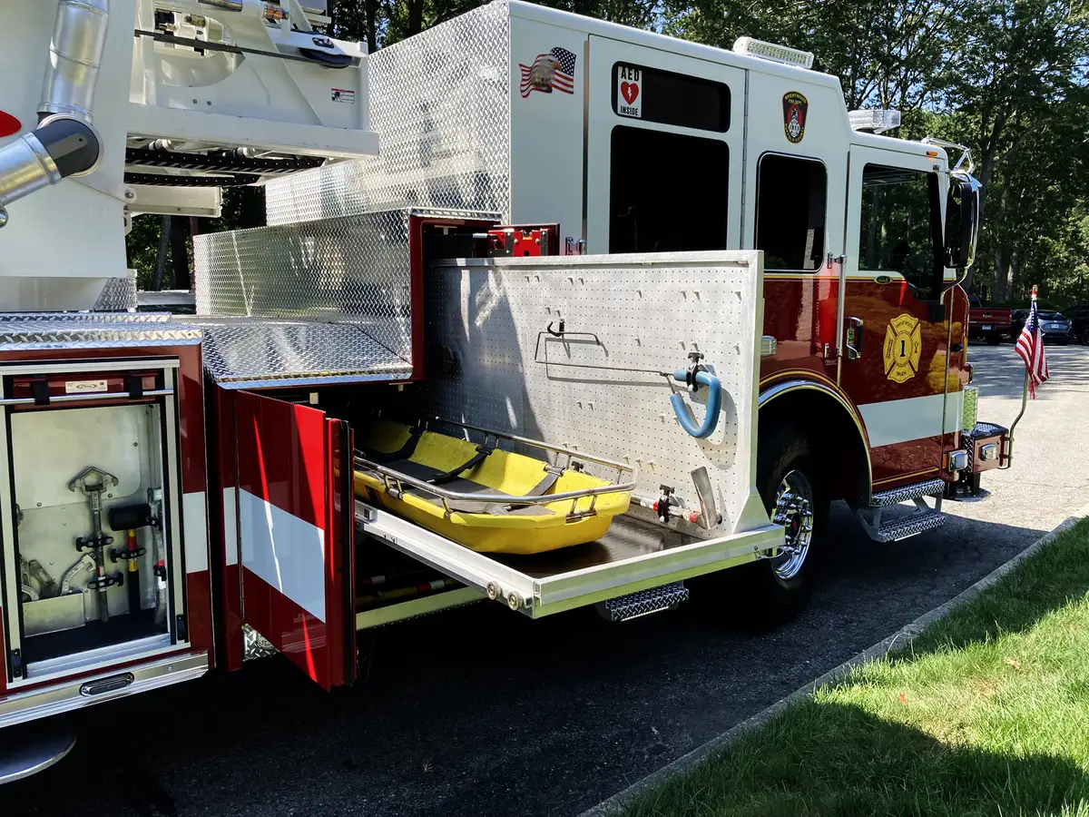 Open side toolboard compartment showing mounted hand tools and organized hardware