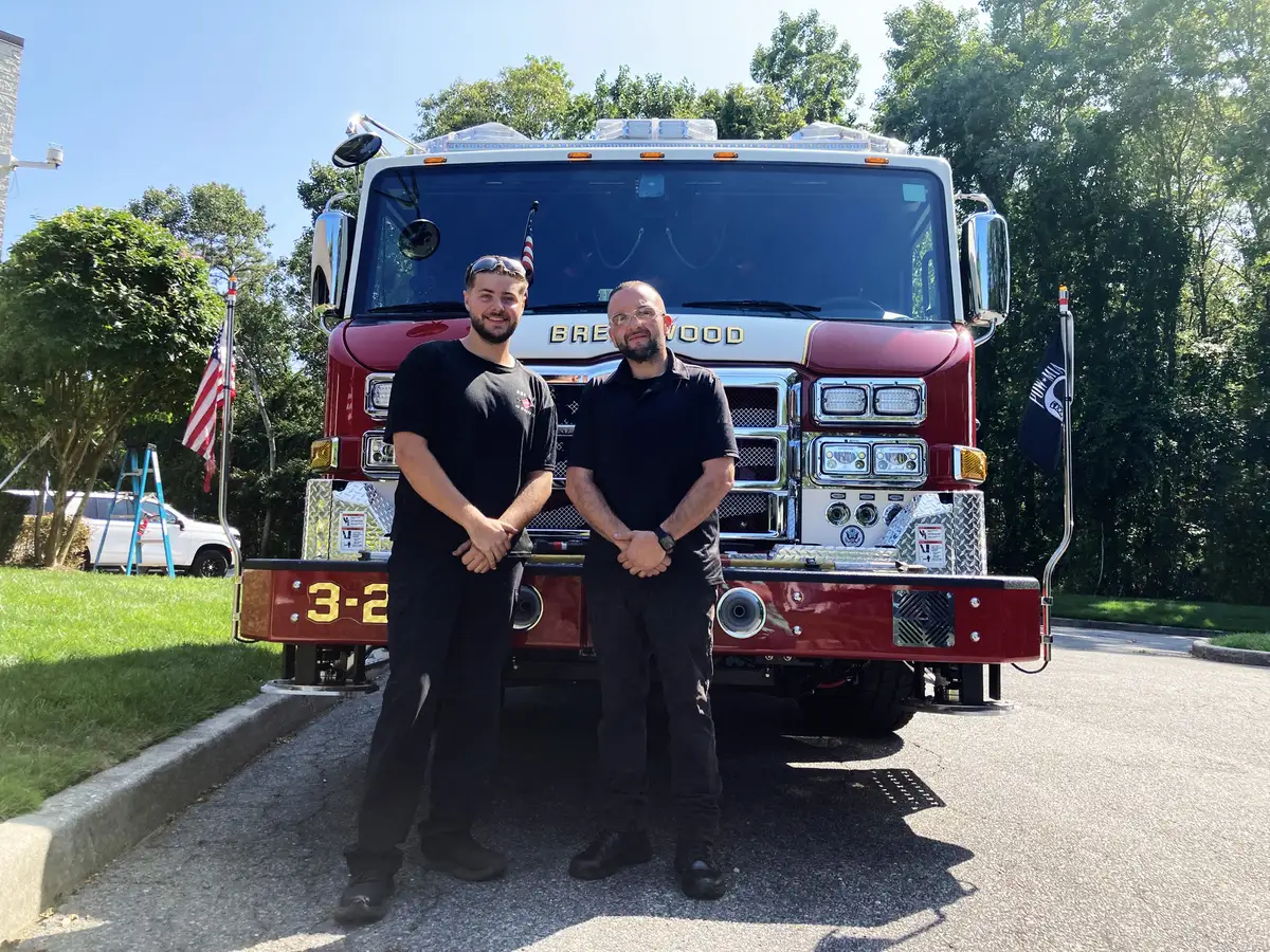 Crew seating area with SCBA seats and mounted charging docks