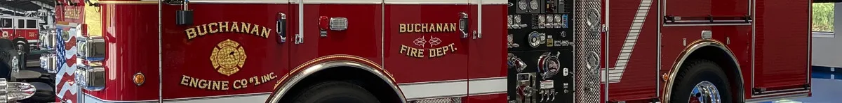 Body side lettering close-up strip on red panel