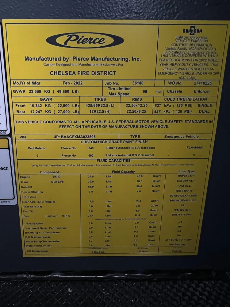 Pierce Enforcer Pumper exterior view, photo 33 of 39