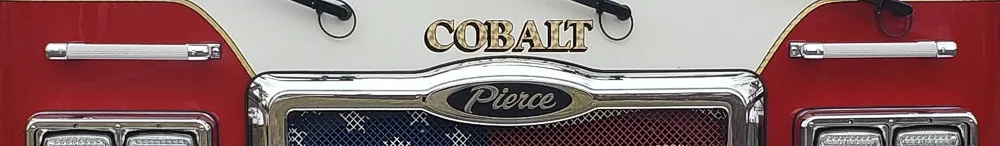 Front grille close-up showing Cobalt nameplate on red trim panel