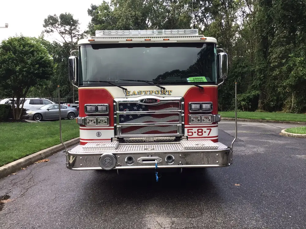 Head-on front view showing grille and bumper intake area