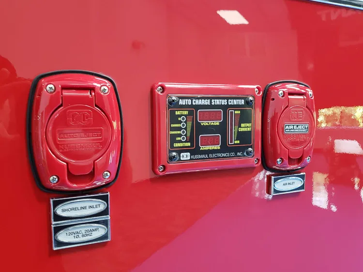 Body panel close-up showing warning light module and side marker