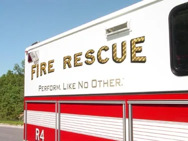Side lettering close-up on upper rescue body panel