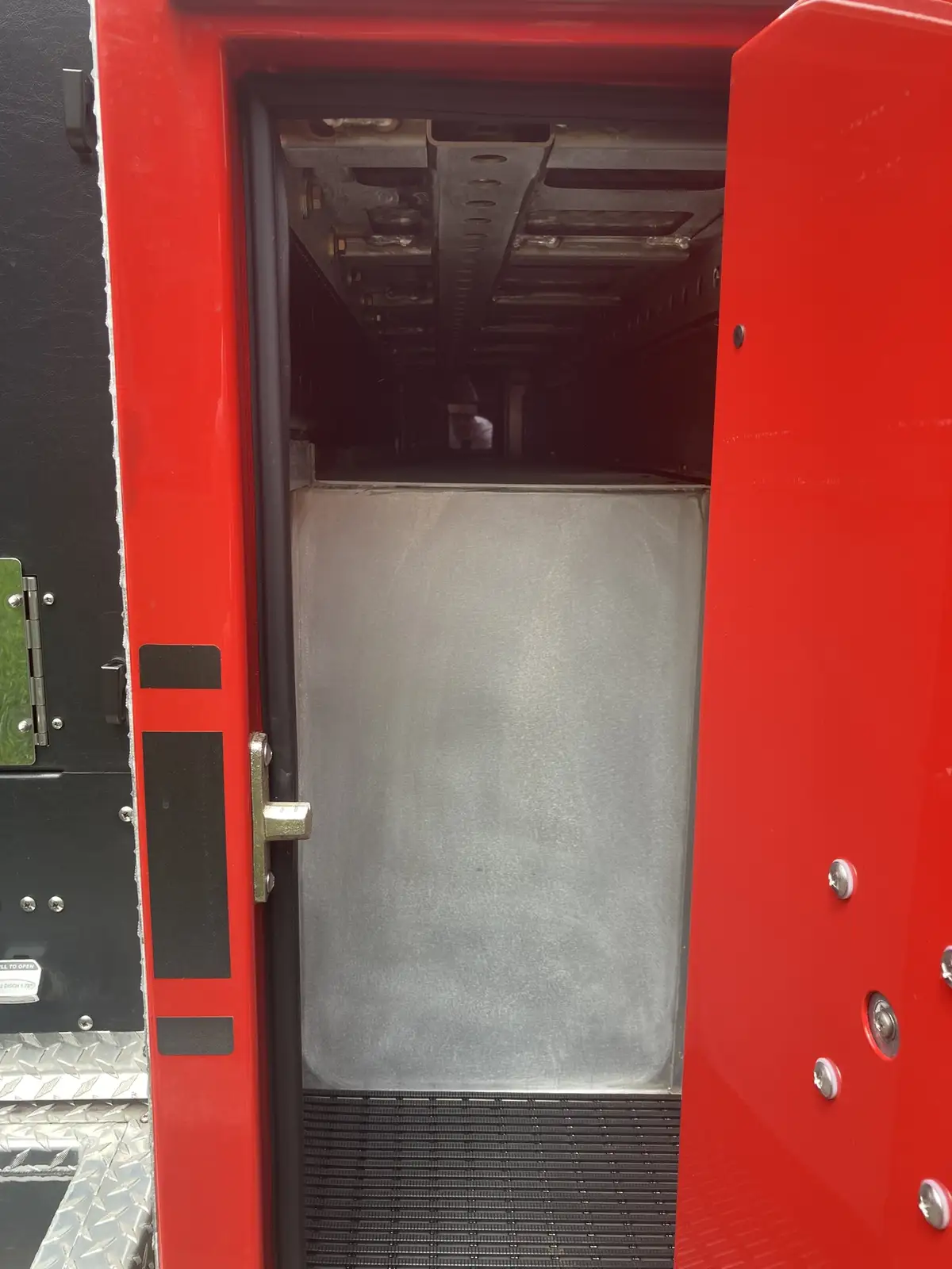 Crew seating area side view showing multiple SCBA seats