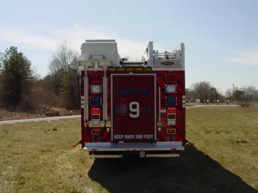 Rear view showing centered unit number on rear doors