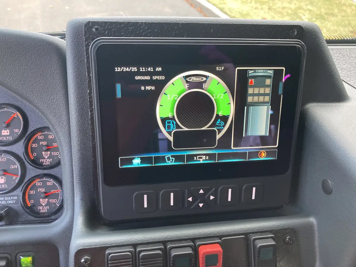 Rear exterior view showing chevron striping and lower rear connection panel