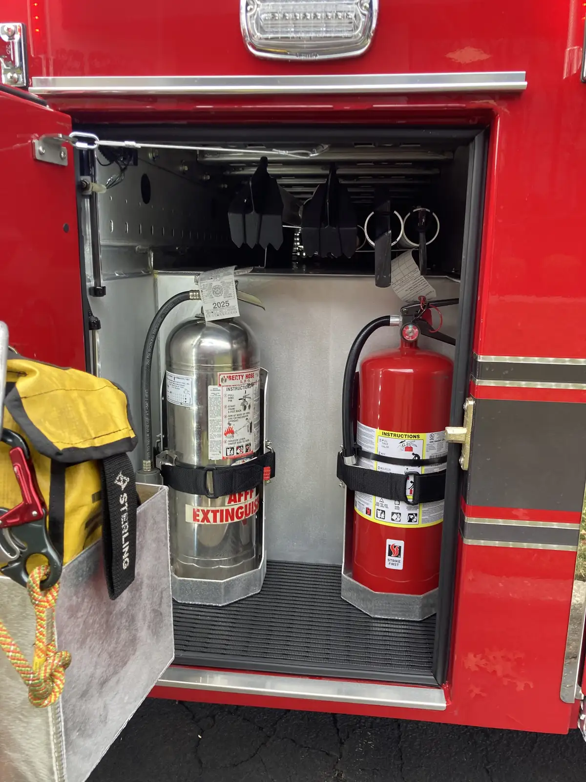 Pump panel full close-up showing gauges, valves, and intake ports