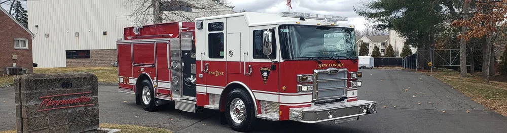 Pumper front-left exterior profile showing full side body