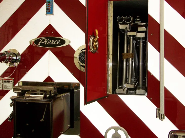 Rear center panel close-up showing warning label area and access points