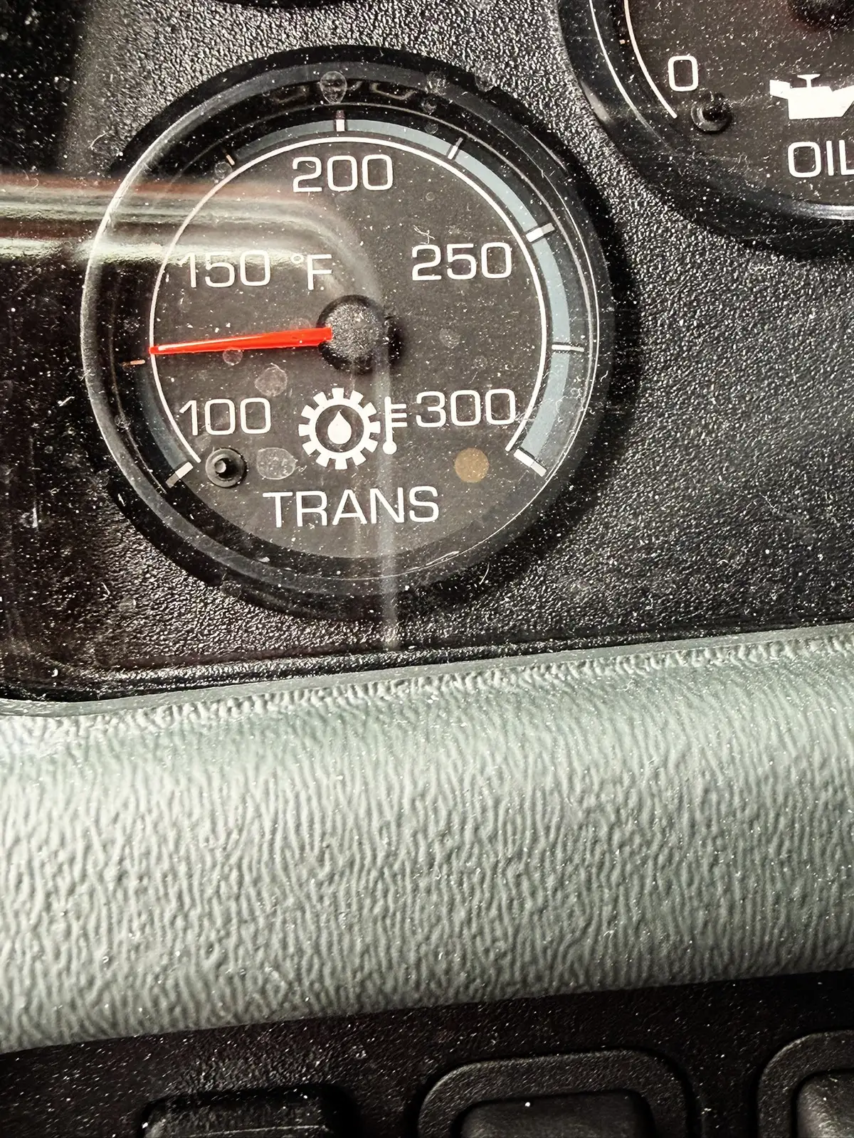 Cab display close-up showing camera view on center monitor