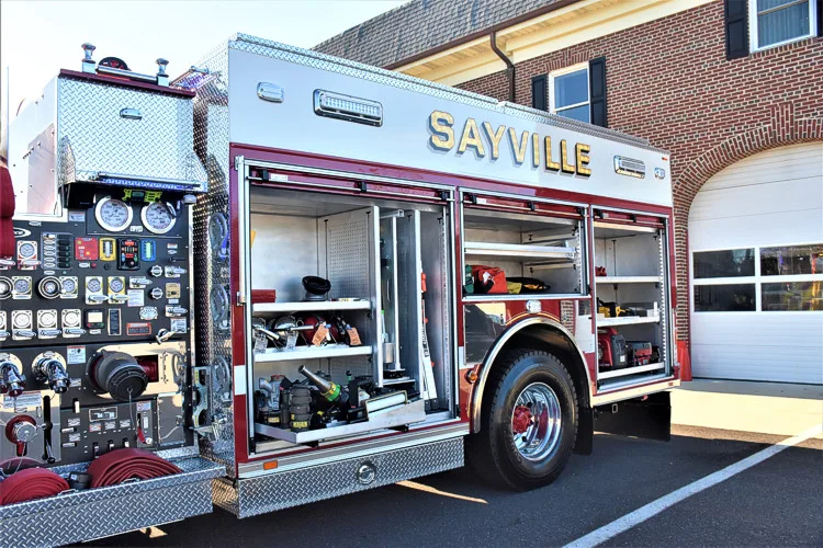Officer-side profile with compartments open showing tools and equipment trays