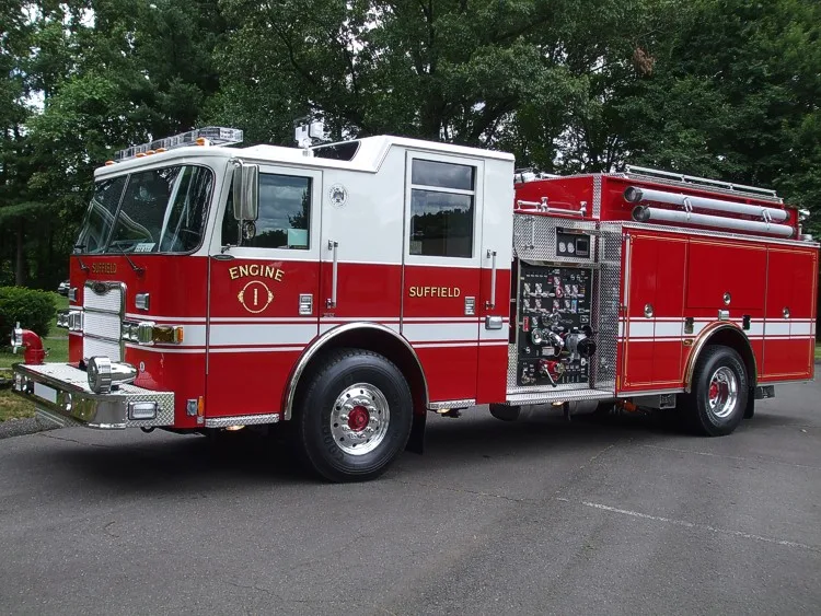 Front-right exterior view showing pump panel area and side body