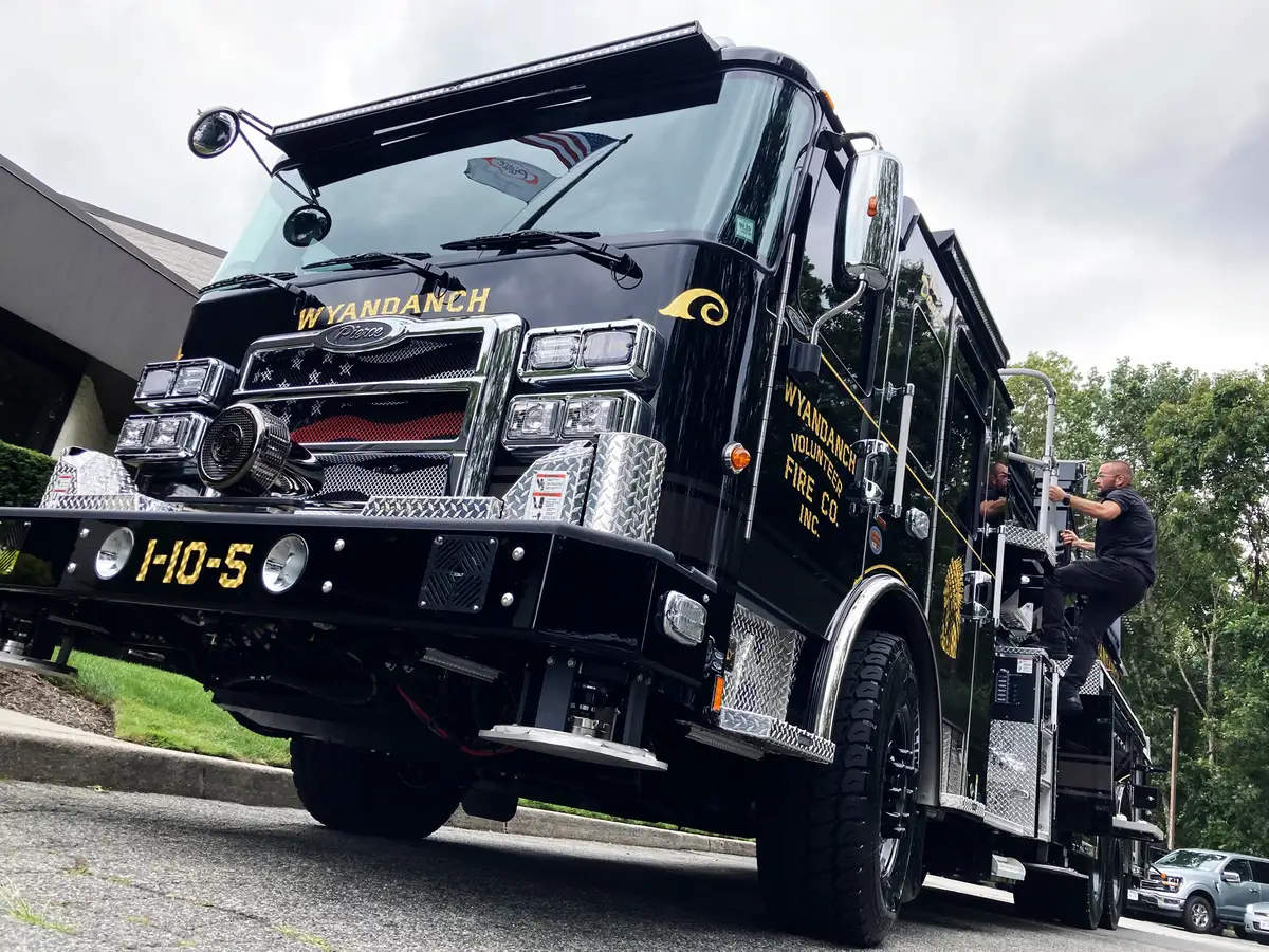Cab-side control panel close-up showing rocker switches and labels